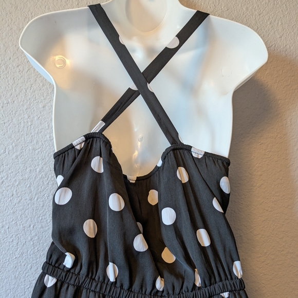A New Day Black and White Polka Dot  Asymmetrical Ruffle Skirt Dress Sz.XL - Picture 10 of 14